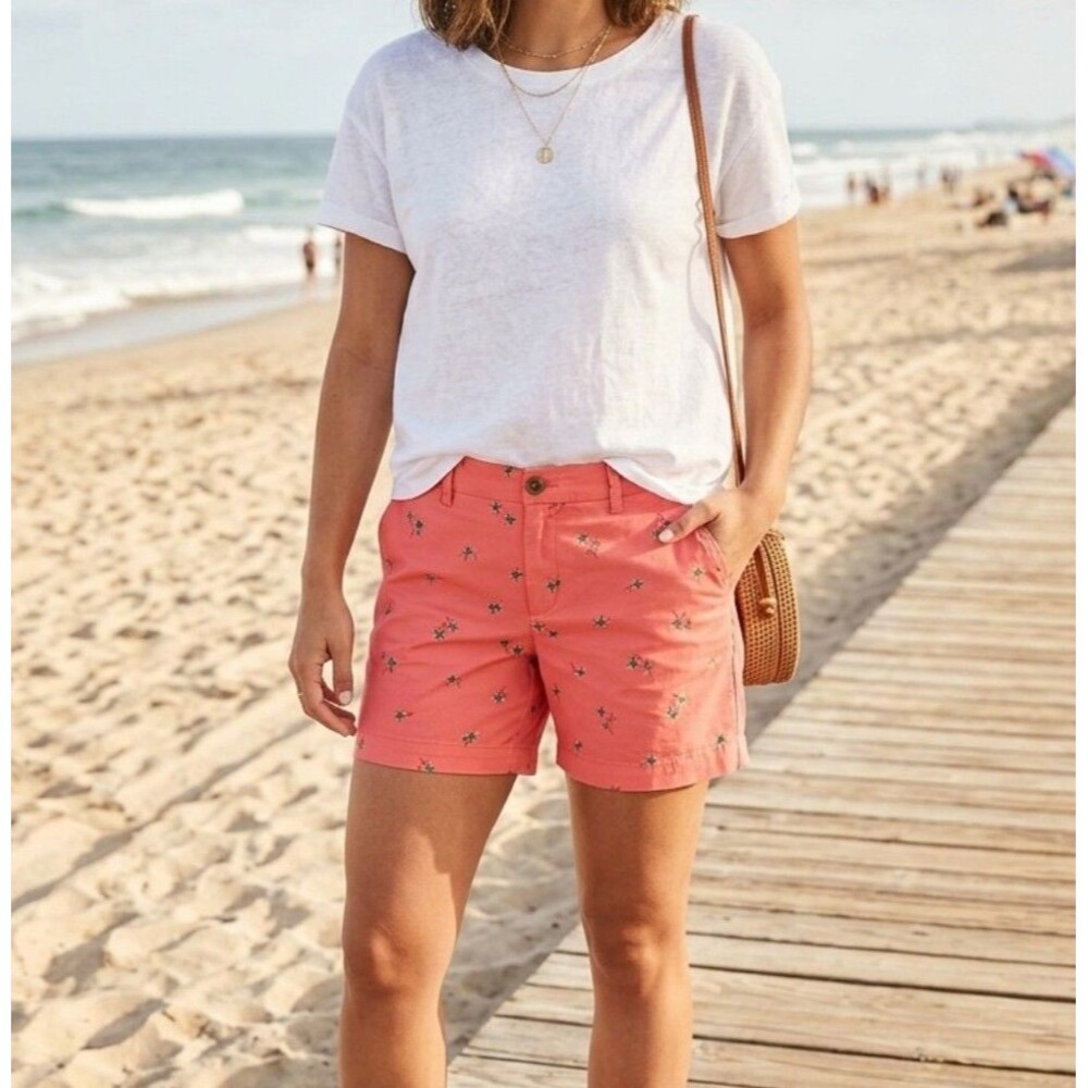 Old navy coral Embroidered bermuda Shorts